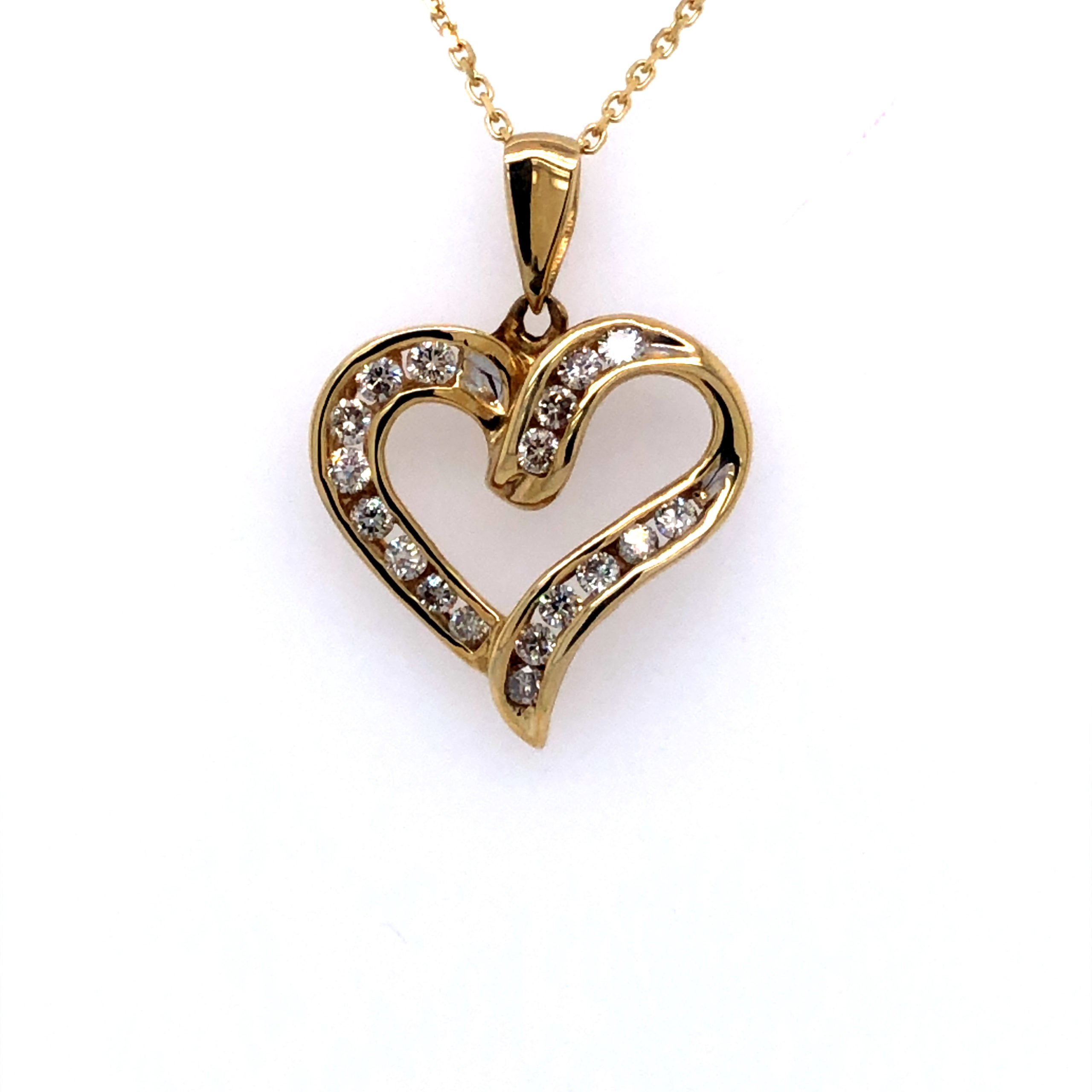 10K Gold Diamond Heart Pendant | Sarah Leonard Jewelers