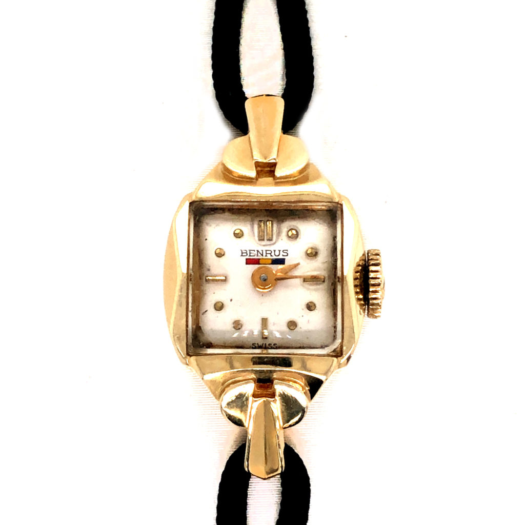 14K Yellow Gold Lady’s Benrus Watch circa 1950’s Sarah Leonard Jewelers