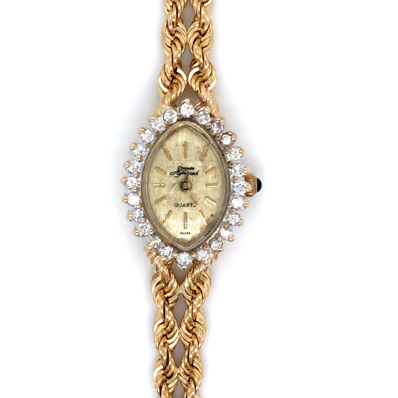 14K & Diamond Jacques Prevard Dress Watch | Sarah Leonard Jewelers