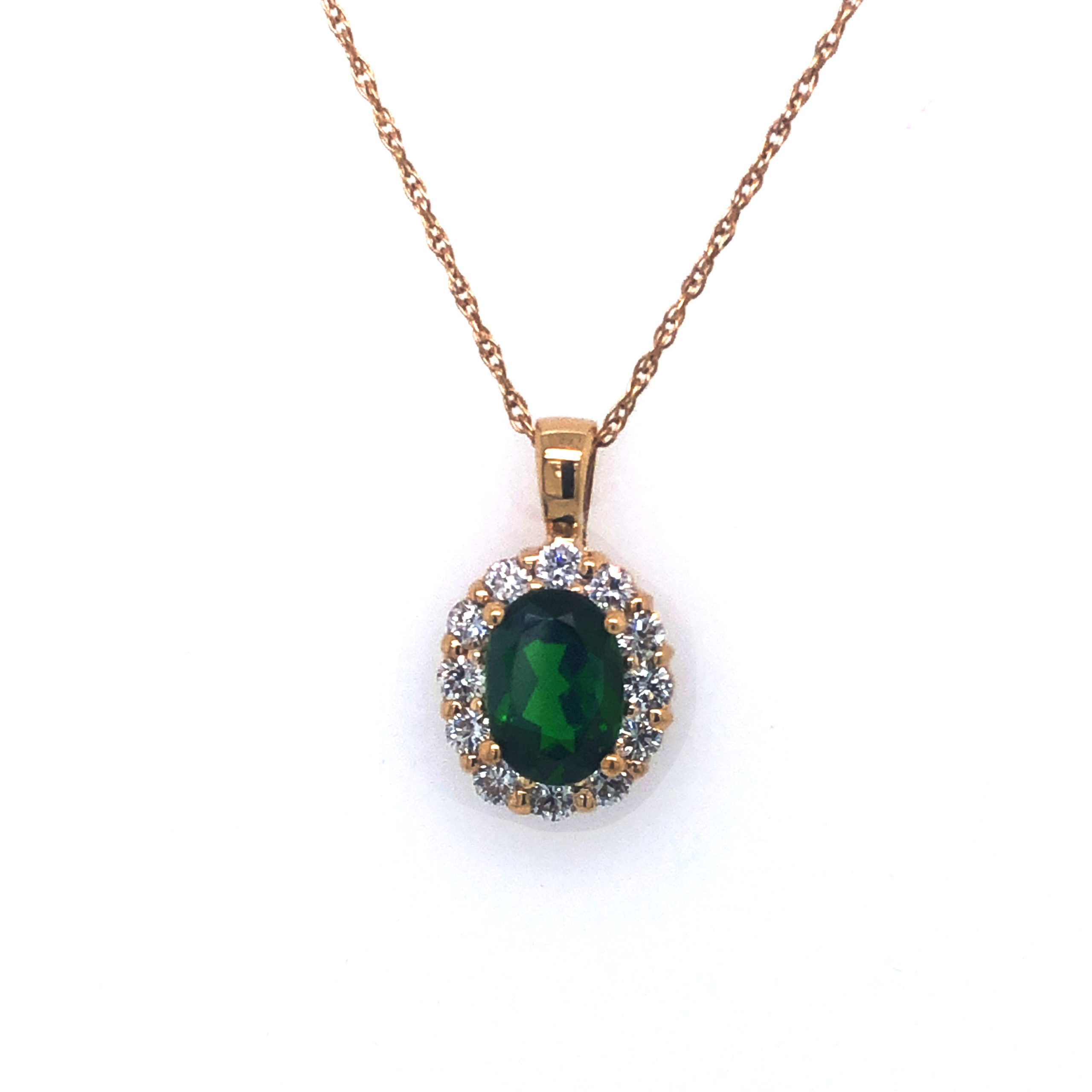 Chrome Diopside and Diamond Necklace | Sarah Leonard Jewelers