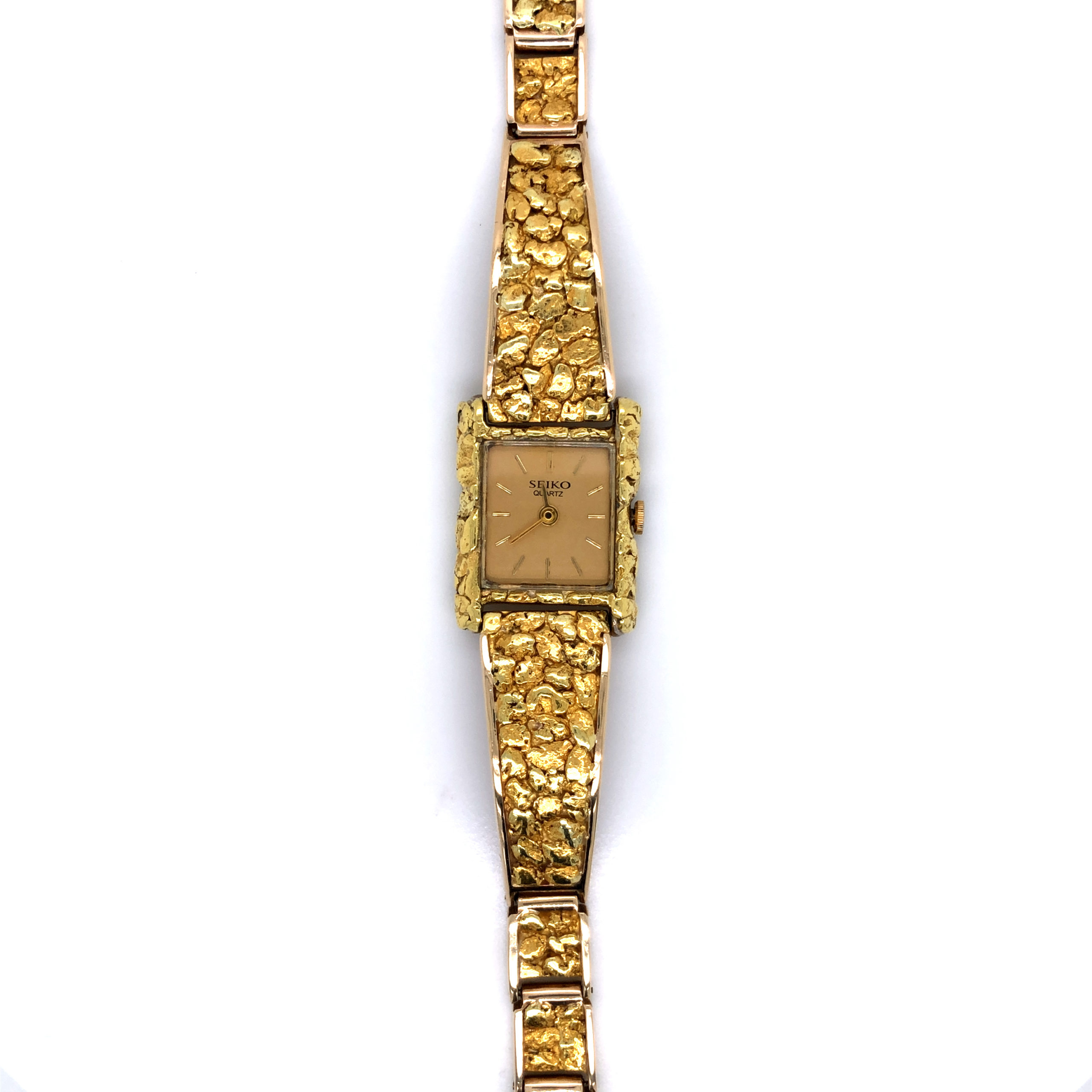 himmelsk feminin Fearless Seiko Quartz Lady's Gold Nugget Watch | Sarah Leonard Jewelers